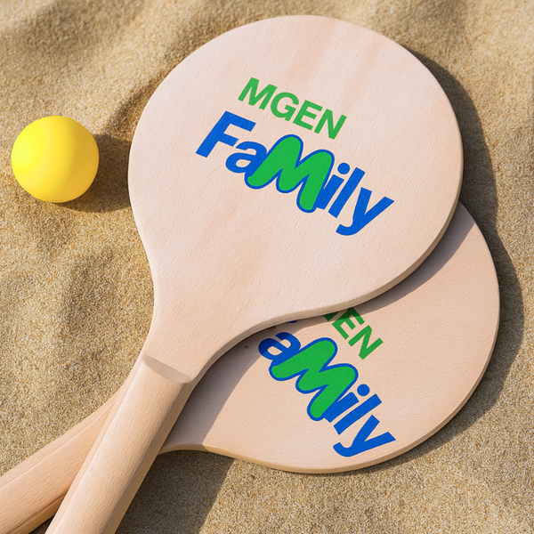 Raquettes De Plage En Bois Avec Balle - Jeu De Plage, Beach Tennis - Pour Adultes Et Enfants - Lot De 2 Raquettes + 1 Balle