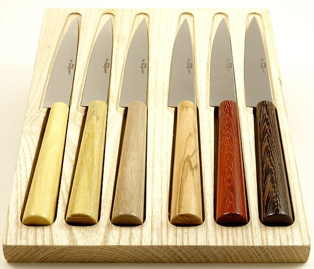 Coffret 6 couteaux de table en bois artisanaux haut de gamme Coutellerie du Périgord® fabriqué en 🇫🇷