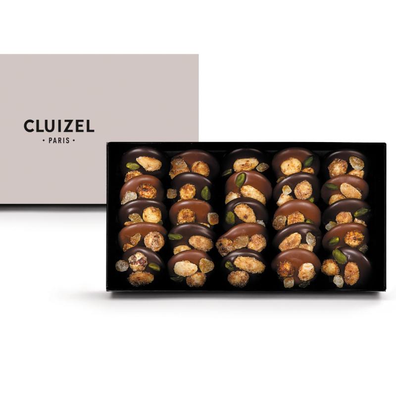 Coffret de 25 mendiants chocolat noir et lait CLUIZEL®
