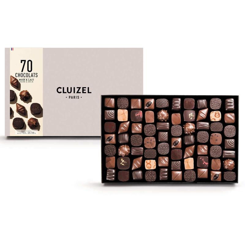 Coffret de 70 chocolats noir & lait CLUIZEL®