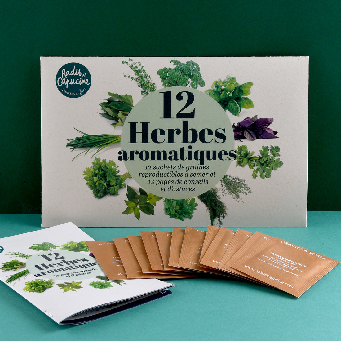 Coffret 12 sachets d'aromates Radis et Capucine® fabrication France 🇫🇷
