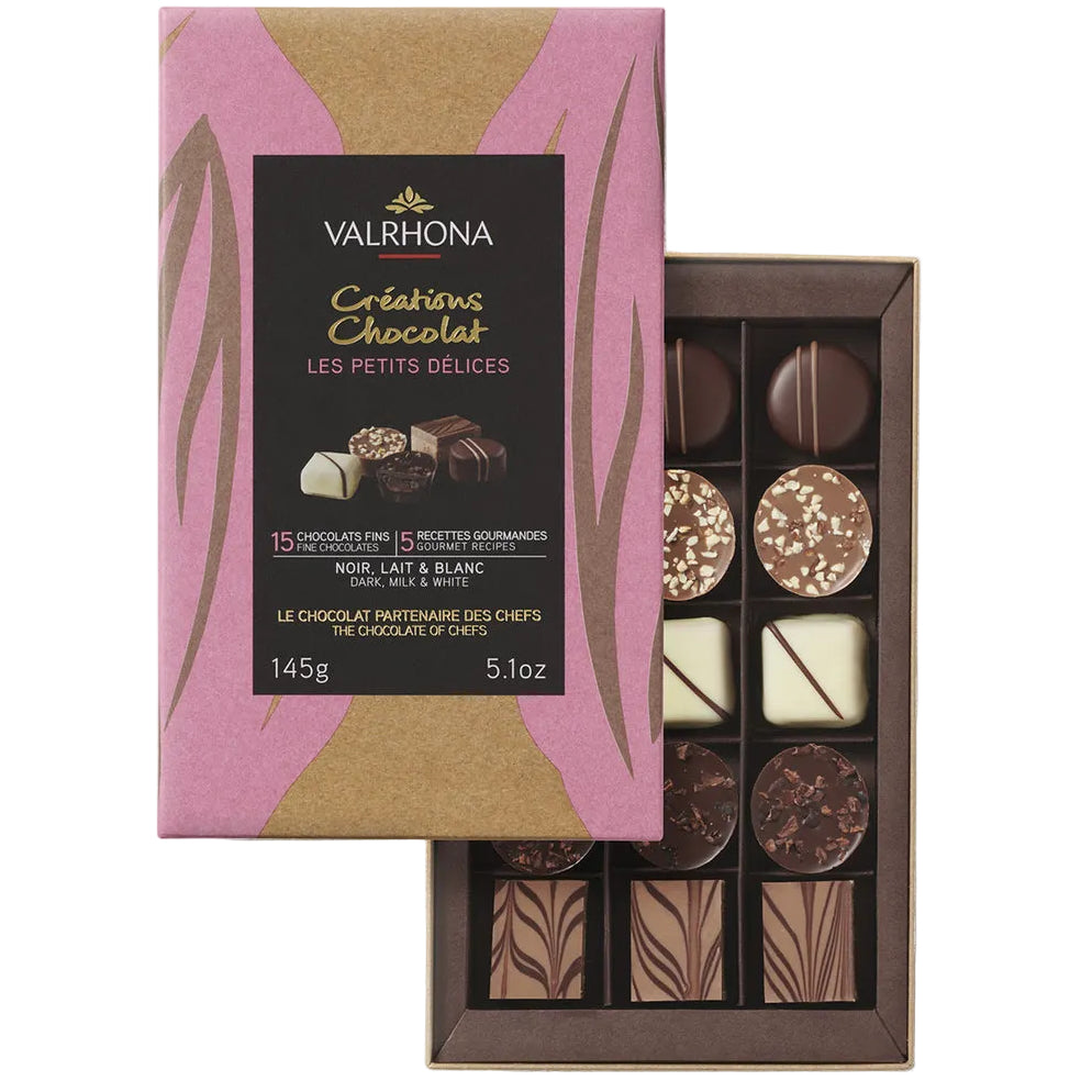 Coffret de 15 chocolats noir, lait et blanc 145g Valrhona® fabrication France 🇫🇷- Le Cadeau Français