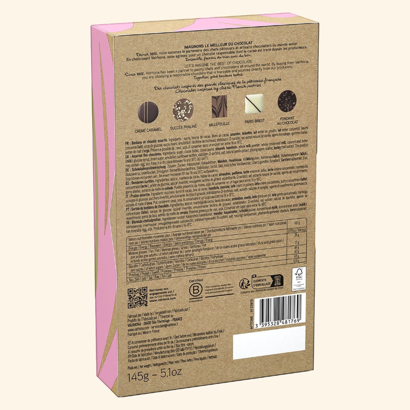 Coffret de 15 chocolats noir, lait et blanc 145g Valrhona® 🇫🇷