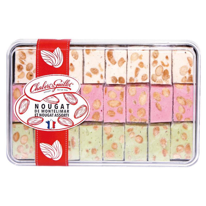 Assortiment de Nougats de Montélimar IGP tendres, Pistache et Framboise 250g Chabert & Guillot® fabrication France 🇫🇷