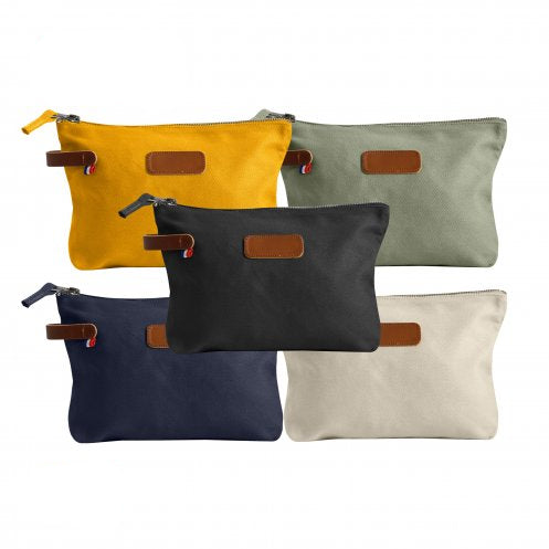 Trousse zippée en coton bio colorée personnalisable fabrication France 🇫🇷