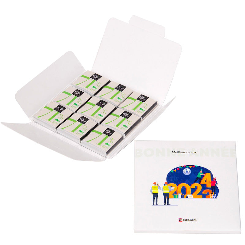 Damier de 9 carrés de chocolat