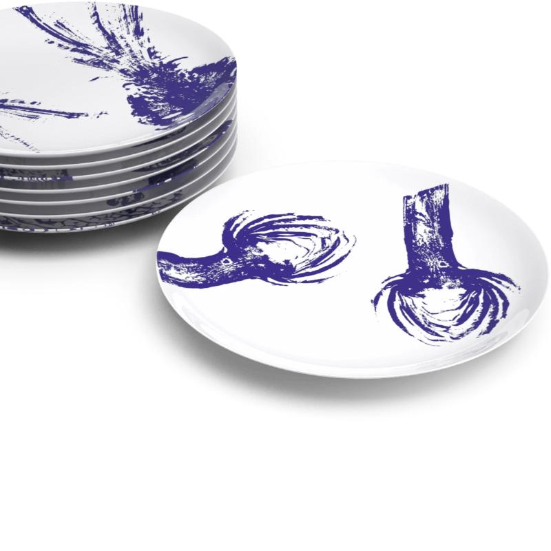 Assiettes À Dessert Collection Végétal En Porcelaine De Limoges Service Complet 8 Assiettes Objet