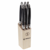 Bloc 6 couteaux steak Jean_Dubost manche ABS noir personnalisable - Le Cadeau Français