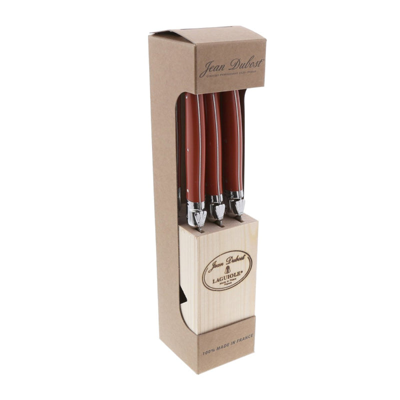 Bloc 6 couteaux steak Jean Dubost manche ABS personnalisable - Le Cadeau Français