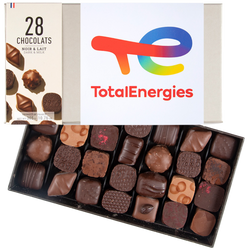 Boîte de chocolats personnalisée avec fourreau imprimé Total Energies - Le Cadeau Français