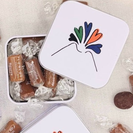 Boîte de caramels tendres artisanaux personnalisée