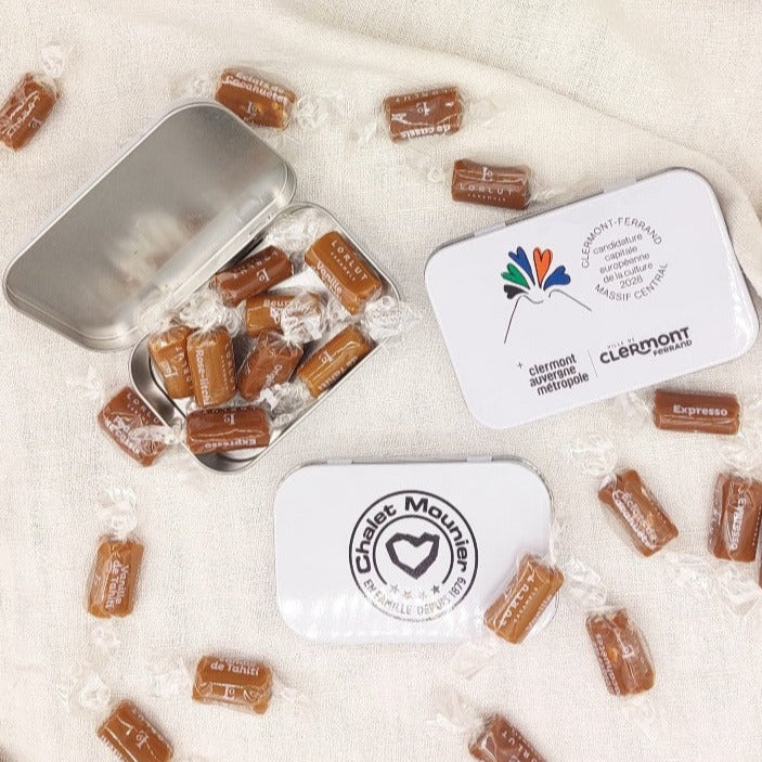 Boîte de caramels tendres artisanaux personnalisée