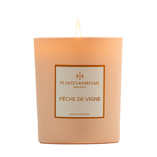 Bougie Pêche de vigne Plantes & Parfums® fabrication France 🇫🇷