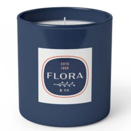 Bougie parfumée personnalisée en pot bleu marine - Le Cadeau Français