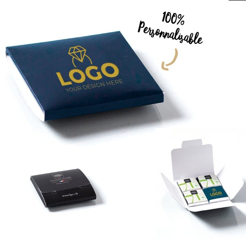 Damier de 4 carrés de chocolat