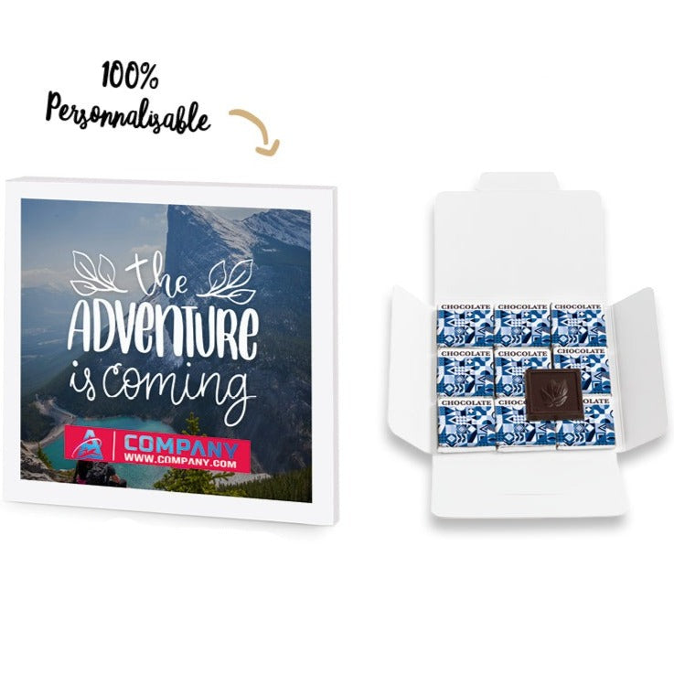 Damier de 9 carrés de chocolat