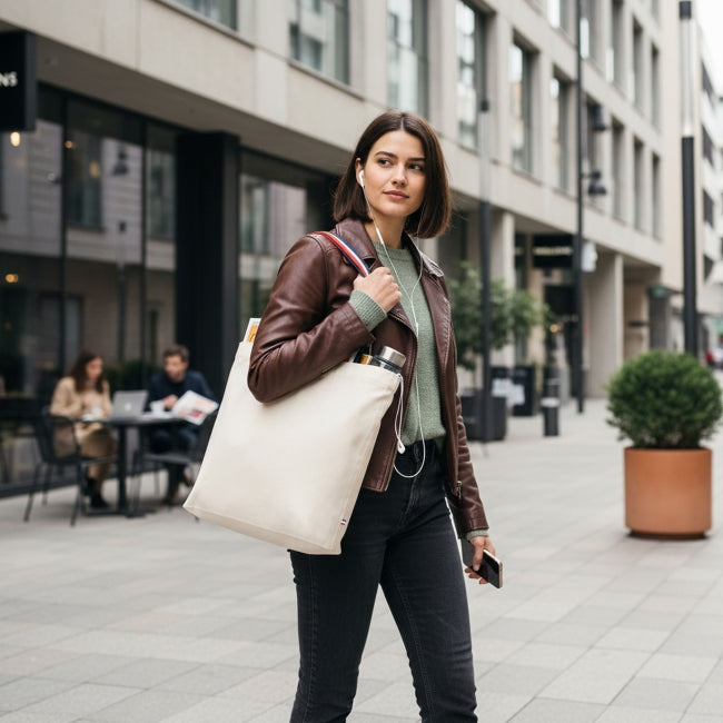 Tote bag en coton BIO coloré personnalisable 🇫🇷