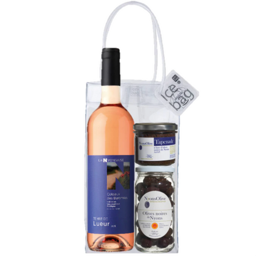 Pack Apéritif Olives Nyons AOP et Vin Rosé 75 cl fabrication France 🇫🇷