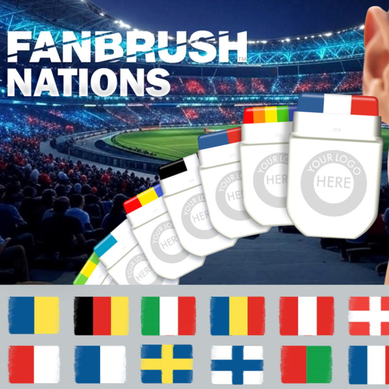 Crayon de maquillage pour supporters Fanbrush™ personnalisable fabrication France 🇫🇷