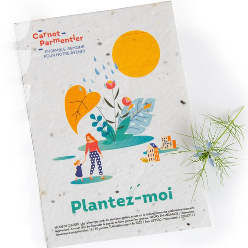 Carte en papier ensemencé A5 personnalisée
