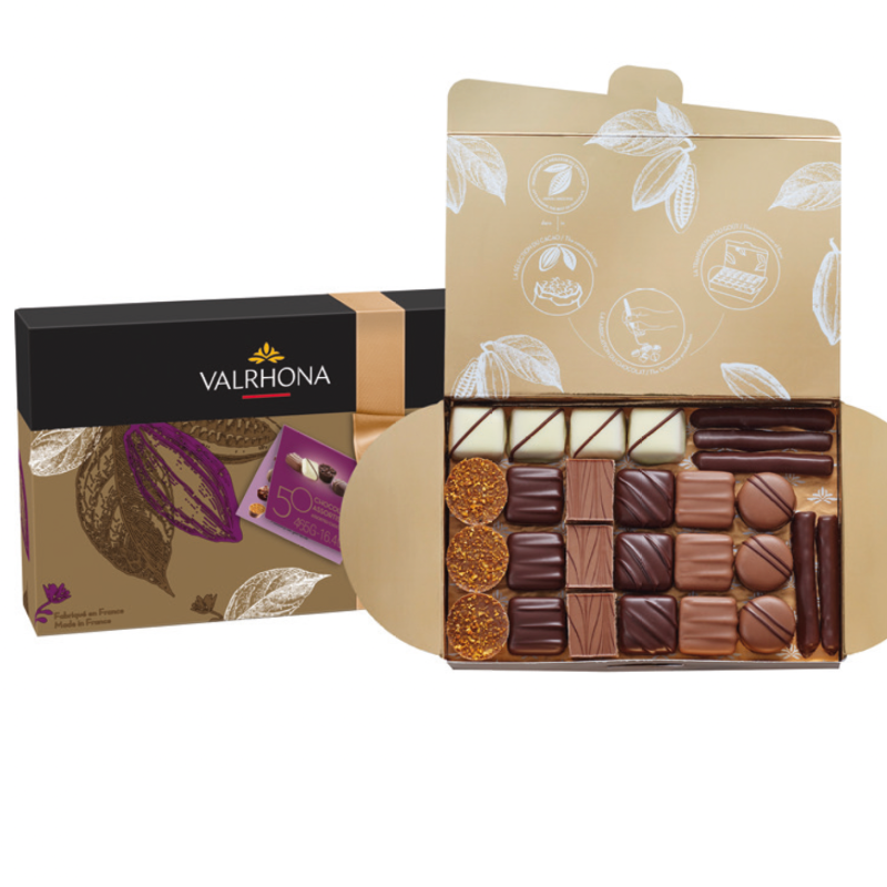 Coffrets 50 chocolats 465g Valrhona® fabrication France 🇫🇷