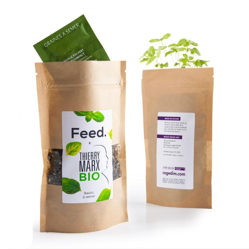 Kit de germination en sachet garni de terre et graines personnalisé 🇫🇷
