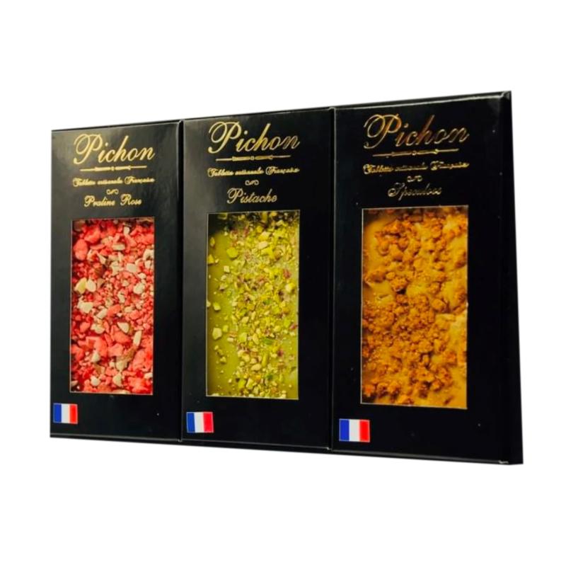 Coffret luxe 3 tablettes chocolat artisanal PICHON®