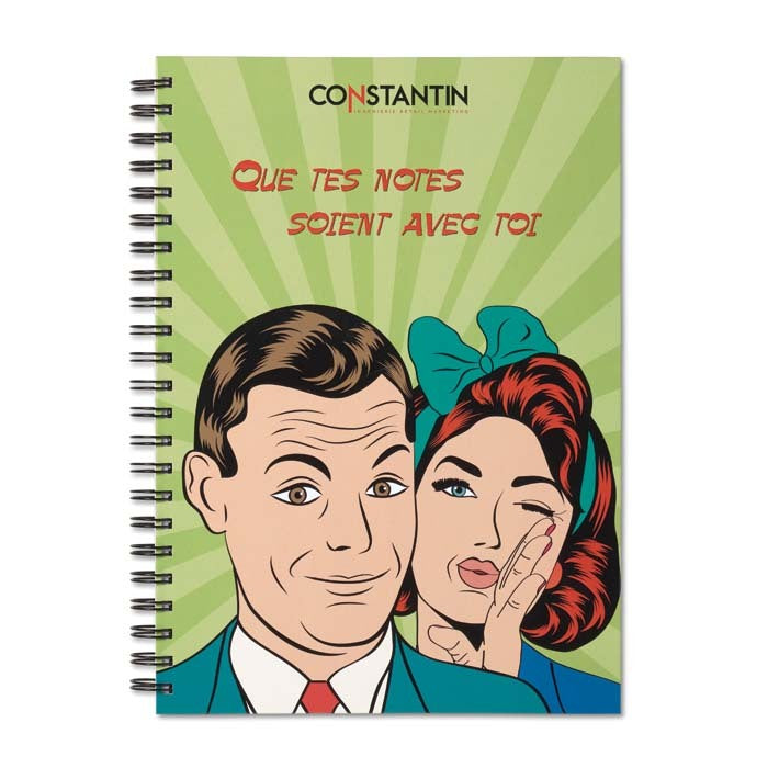 Carnet de notes A5 à spirales couverture souple personnalisé impression quadri