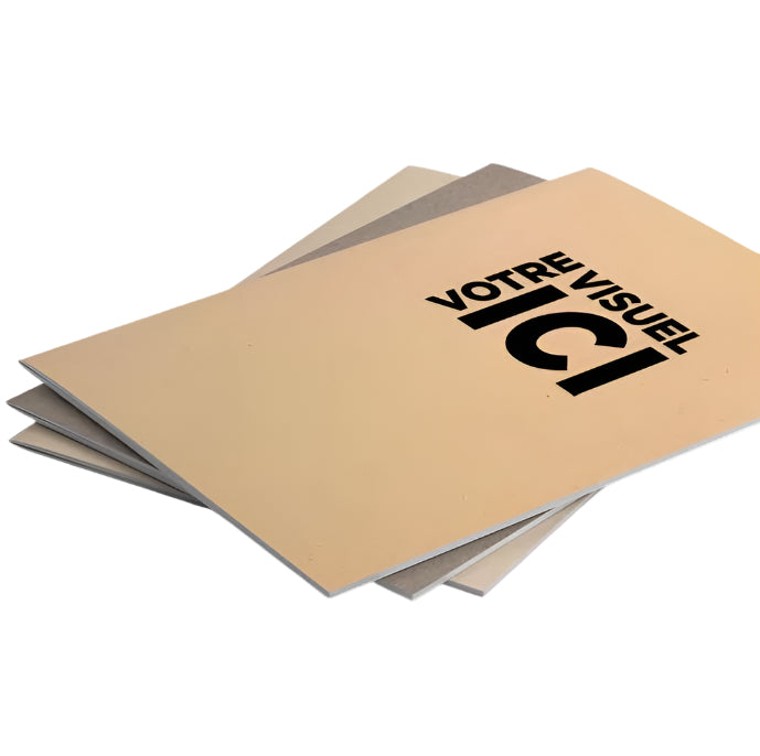 Carnet de notes A5 à couverture souple agrafée en papier REMAKE upcyclé personnalisable