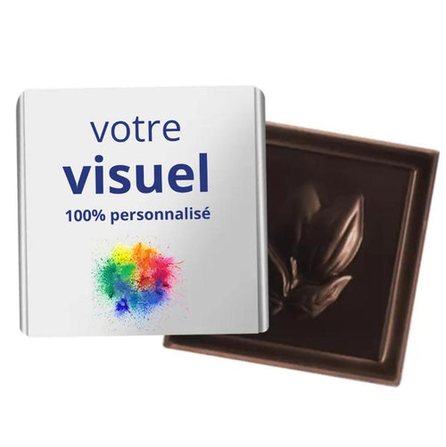 Carré de chocolat 4g personnalisé Le Petit Carré de Chocolat® fabrication France 🇫🇷