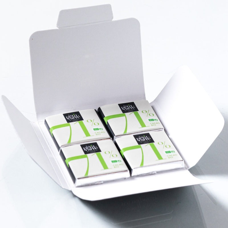 Damier de 4 carrés de chocolat