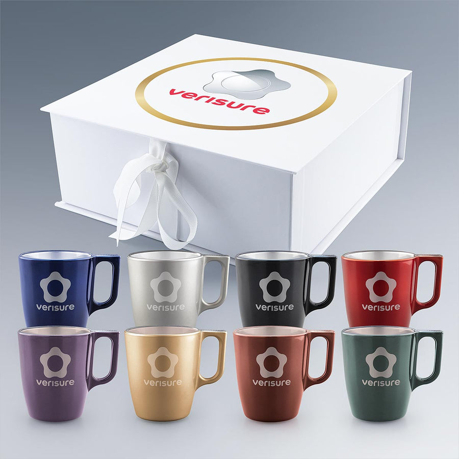 Coffret 4 Mugs 25 cl en Verre Luminarc® personnalisés fabrication France 🇫🇷