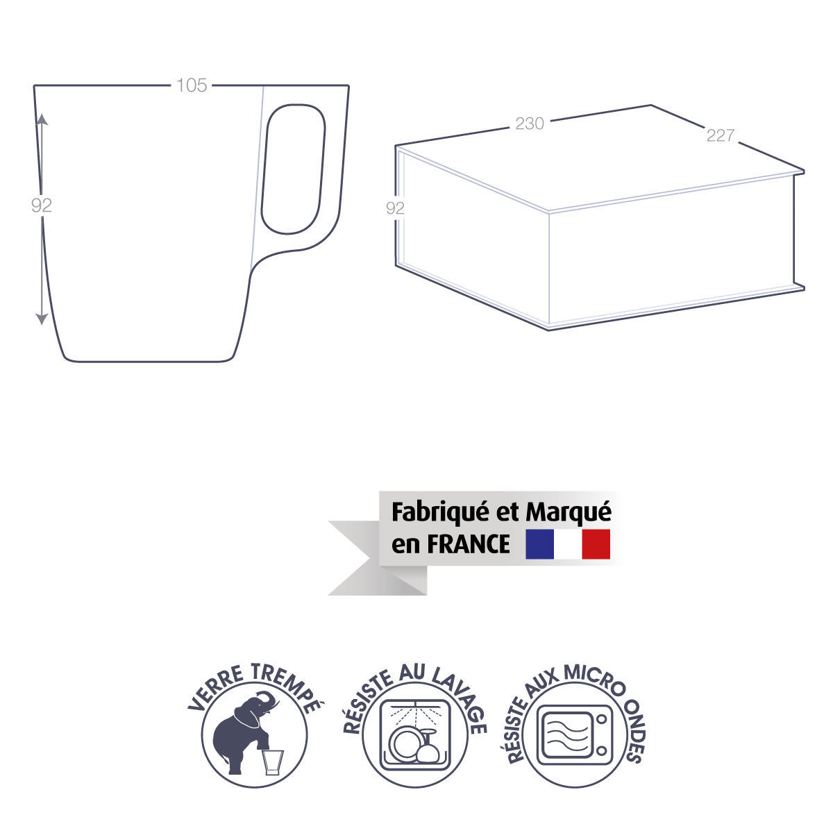 Coffret 4 Mugs 25 cl en Verre Luminarc®