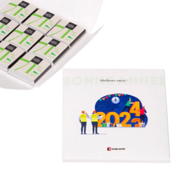 Coffret 9 carrés de chocolat personnalisé ASAP.WORK Le Cadeau Français