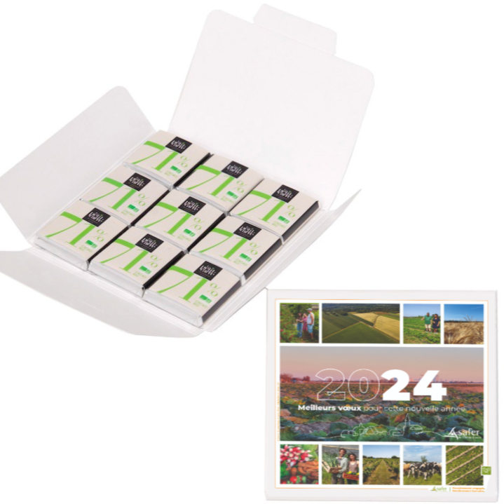 Coffret 9 carrés de chocolat personnalisé SAFER Le Cadeau Français