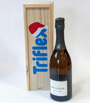 Coffret Champagne avec caisse en bois personnalisée TRIFLEX