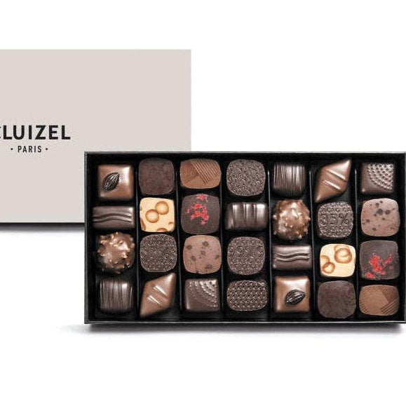 Coffret de 28 chocolats noir & lait CLUIZEL® - Le Cadeau Français