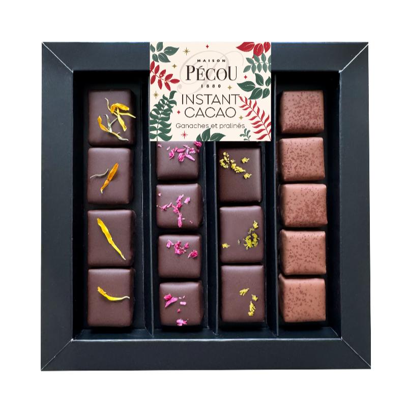 Coffrets 18 chocolats noir et lait 150g Maison Pécou® INSTANT CACAO fabrication France 🇫🇷-Le Cadeau Français®