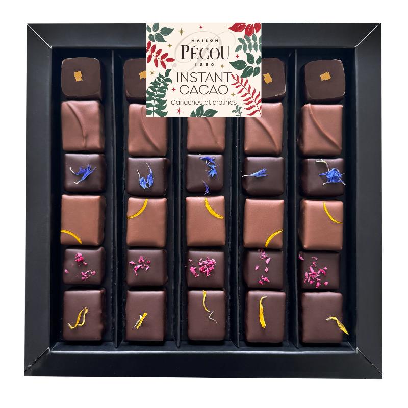 Coffrets 30 chocolats noir et lait 250g Maison Pécou® VOYAGE CACAO fabrication France 🇫🇷-Le Cadeau Français®