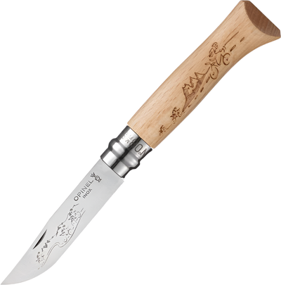 Couteau pliant OPINEL N°8 personnalisé par gravure sur manche ou lame