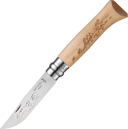 Couteau pliant OPINEL N°8 personnalisé par gravure sur manche ou lame