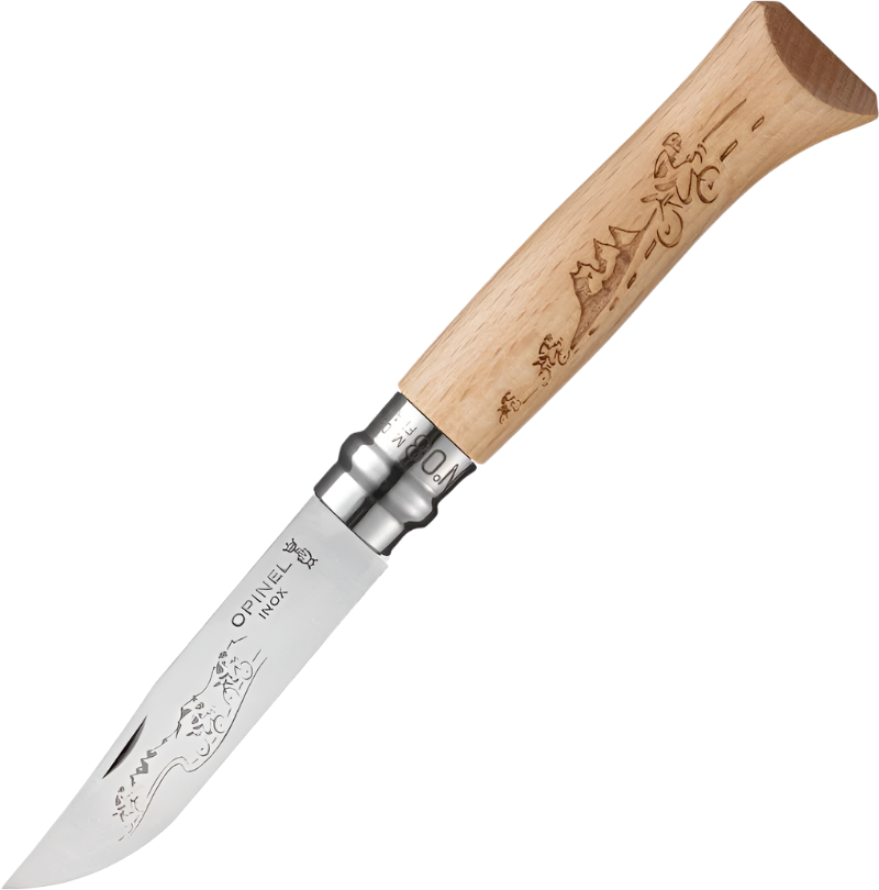 Couteau pliant OPINEL N°8 personnalisé par gravure sur manche ou lame