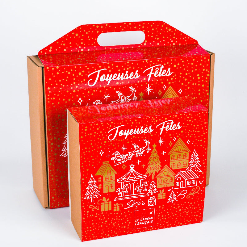 Petite et grande boîtes cadeaux décoratives joyeuses fêtes noël - Le Cadeau Français