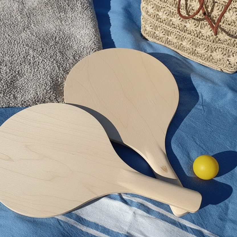 Set de raquettes de plages en bois personnalisable 🇫🇷