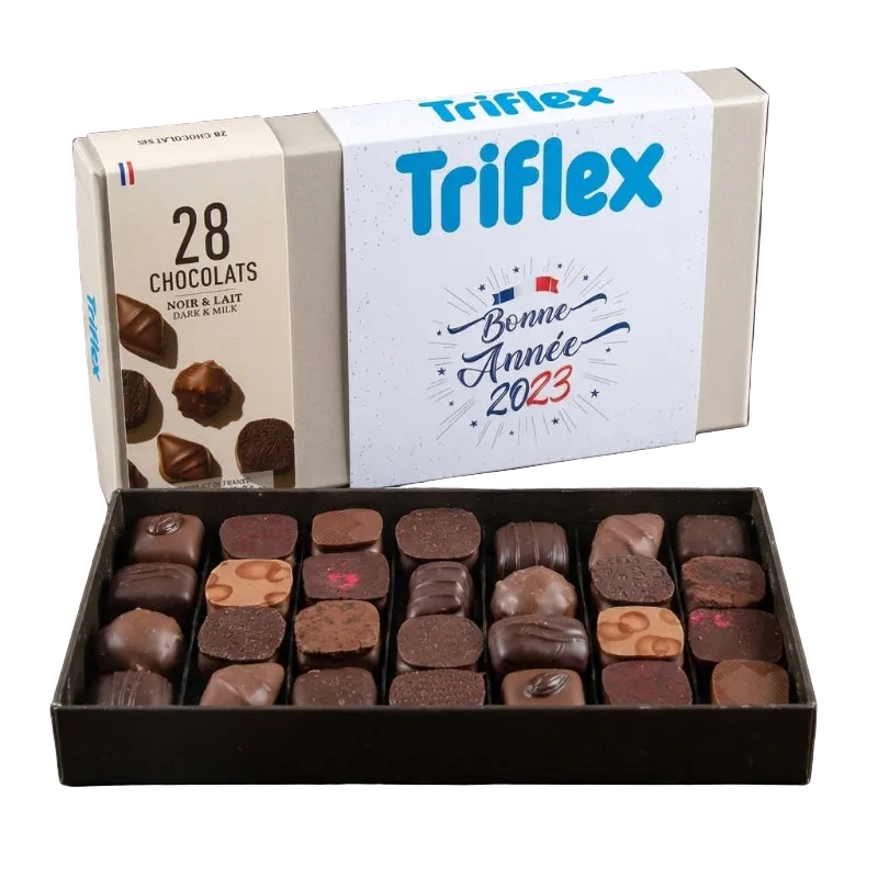 Boîte de chocolats avec fourreau personnalisé - Le Cadeau Français