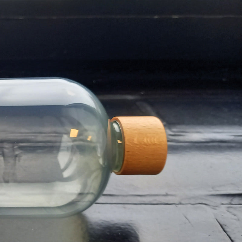 Gourde en plastique recyclé♻️ et bois Bubu translucide