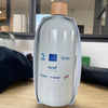 Gourde en plastique recyclé et bois Bubu blanc opaque personnalisable fabrication France