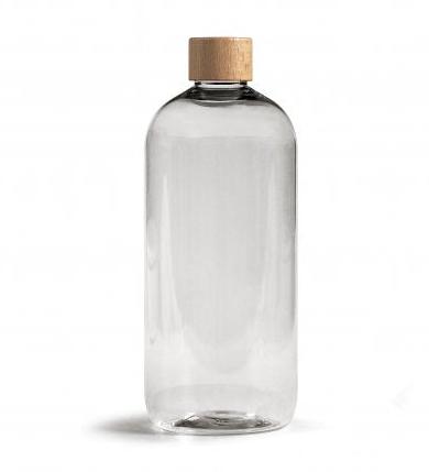 Gourde en plastique recyclé et bois Bubu personnalisable fabrication France