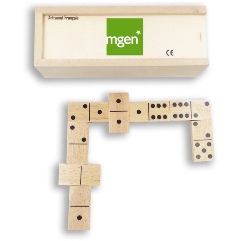 Jeu de dominos en bois personnalisé MGEN - Le Cadeau Français