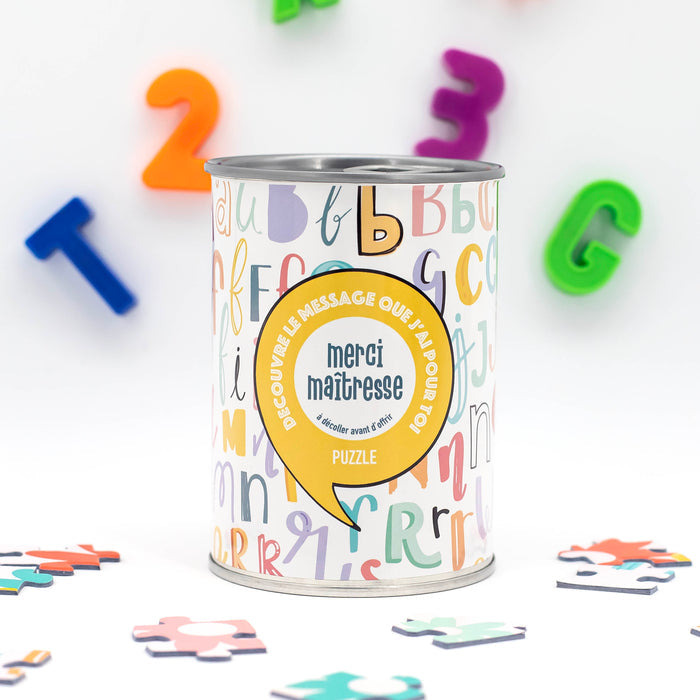 Puzzle 54 pièces personnalisé en pot métal fabrication France 🇫🇷